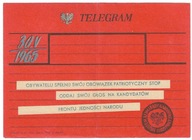 515 Telegram Wybory 30 V 1965 FRONT JEDNOŚCI NARODU PRL Sejm Rady Narodowe