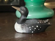 METALOWA FIGURKA KACZKA VINTAGE COMMON LOON