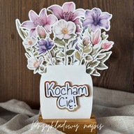 Bukiet kwiatów 3D personalizowany prezent ozdoba na Dzień Kobiet