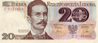 20 zł. banknot PRL, R. Traugutt, 1982r. Seria Z