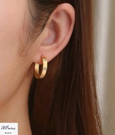 Kol0105 Kolczyki stal kółeczka z kryształkami żółte złoto