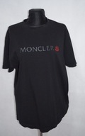 MONCLE R CZARNY T-SHIRT KOSZULKA LOGOWANY LOGO OVERSIZE WADA