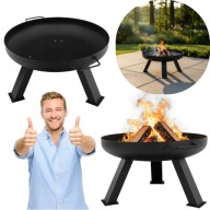 PALENISKO OGRODOWE DUŻE 60CM TRÓJNÓG DO GRILLA OGNISKA KOCIOŁEK Z UCHWYTAMI