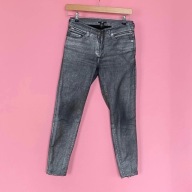 H&M srebrne spodnie rurki brokatowe 36 S