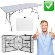 STÓŁ OGRODOWY ROZKŁADANY BIAŁY 180 x 74 x 74 cm TURYSTYCZNY WALIZKA | AGA