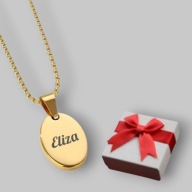 Naszyjnik owal 3mm - grawer gratis - napis - prezent