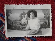 PRL kobieta makatka anioł stróż (517)