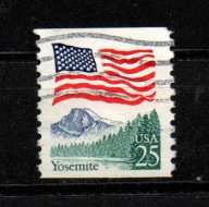 Znaczek 25c Flaga Yosemite 1988 r.USA