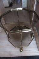 STOLIK KAWOWY SZKŁO MOSIĄDZ