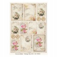 LEMONCRAFT papier ozdobny A4 - VINTAGE TIME 009 - zestaw 4 sztuk