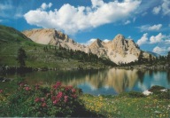 WŁOCHY - LAGO VERDE CON IL PIZ DI S. ANTOINE - DOLOMITY - DOLOMITI - GÓRY