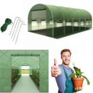 TUNEL FOLIOWY OGRODOWY 6X3M ZIELONY 12 OKIEN FOLIA UV4 ŚREDNICA RUR 25MM