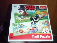 Puzzle 2x50 elem. Myszka Miki i przyjaciele, kolorowe panoramy