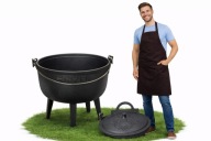 KOCIOŁEK ŻELIWNY GARNEK MYŚLIWSKI WĘGIERSKI PIECZONKI 10L NA OGNISKO GRILL