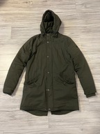 KURTKA PIER ONE ZIMOWA OCIEPLANA DŁUGA ZIELONA KHAKI PARKA