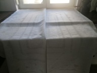 LNIANY GRUBSZY STAREŃKI OBRUS ADAMASZKOWY KWIATOWY SZLAK MEREŻKA 128x164 T