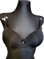 Gładki czarny biustonosz stanik push-up r. 75B