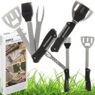 ZESTAW 5W1 DO GRILLOWANIA BBQ AKCESORIA DO GRILLA STAL NIERDZEWNA INOX XXL