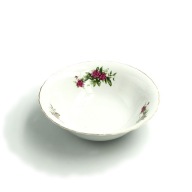 Chińska miska porcelanowa z różami i złoconym rantem vintage 1990 90s