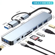 Stacja dokująca 8w1 USB-C Hub z czytnikiem kart Micro SD, USB 3.0/2.0 audio