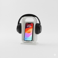 Stojak 2w1: Uchwyt na Słuchawki + Podstawka na Telefon
