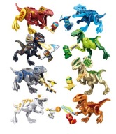 klocki dinozaury duże jurassic park jurajski world rex 8 + 8 sztuk zestaw