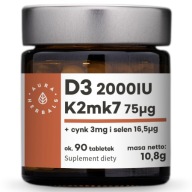 Aura Herbals Witamina D3 2000IU + K2mk7 + cynk + selen 90 tabletek