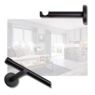 KARNISZ POJEDYNCZY MARDOM METALOWY CZARNY 200 CM FI 19 MM