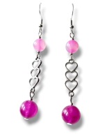 JFAG12 Kolczyki kamienie JADEIT FUKSJA AGAT