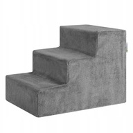 SCHODKI DLA PSA KOTA SCHODY DO ŁÓŻKA KANAPY PODEST PLUSZOWY 3 STOPNIE 36 CM