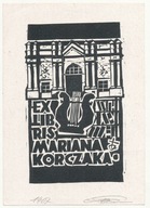 Exlibris Mariana Korczaka wym.10,7 X 7,5 cm.