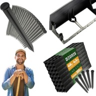 OBRZEŻE OGRODOWE PLASTIKOWE TRWNIKOWE CZARNE 48m X 4,5CM + kotwy 150szt