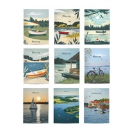 PLAKAT/GRAFIKA MAZURY, ORYGINALNE ILUSTRACJE DO WYBORU, ROZMIAR 30x40cm.