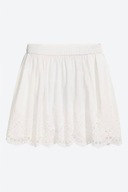 H & M spódnica falbanki biała rozkloszowana boho haftowana koronkowa mini