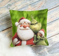 Poduszka świąteczna Grinch 40/40cm/śmieszny /Grinch pokazuje środkowy palec