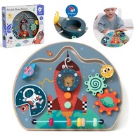 TABLICA MANIPULACYJNA SENSORYCZNA EDUKACYJNA DREWNIANA 6W1 CLASSIC WORLD