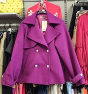 Płaszczyk krótki Plus Size śliwka, Italy !!!