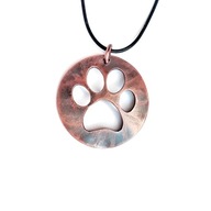 Wisiorek z miedzi - psia łapa.