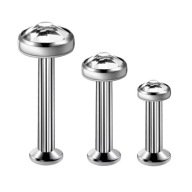 Tytanowy zestaw 3 kolczyków labret z kryształkiem 1,2/6 mm wyprzedaż