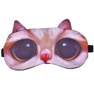 Maska do SPANIA KOT Kotek Brązowy Opaska na OCZY Spanie Akcesoria PREZENT