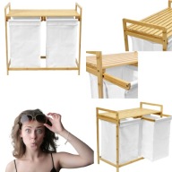 KOSZ WOLNOSTOJĄCY NA PRANIE ZABAWKI BIELIZNĘ ORGANIZER 80L DUŻY POJEMNY