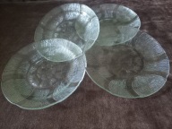 TALERZYKI DESEROWE SZKŁO FRANCJA ARCOROC FLEUR KARCZOCH KOMPLET 4 szt 18 cm