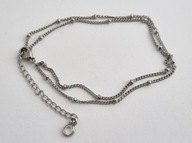 DELIKATNA BRANSOLETA PODWÓJNA SREBRNY METAL