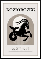 A2 PLAKAT OBRAZ ZNAK ZODIAKU KOZIOROŻEC NATURA HOROSKOP DO DOMU, NA PREZENT