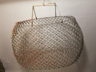 Kosz sadzyk metalowy składany koszyk na ryby itp. z PRL-u