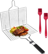 Kosz do Grillowania ze Stali Nierdzewnej 32 x 22 cm + 2 Pędzle grill GRATIS