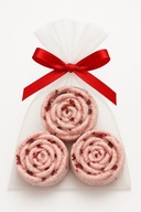 Zestaw 3 róż musujących do kąpieli – handmade, 60 g każda