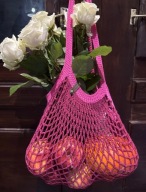 Torba siatka paryżanka eko siatka na zakupy handmade szydełkowa bawełniana
