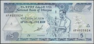 Etiopia 5 birr 1997 - AF - stan bankowy UNC