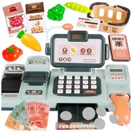 Kasa fiskalna Kinderplay z akcesoriami, wyświetlacz LCD, wielokolorowa